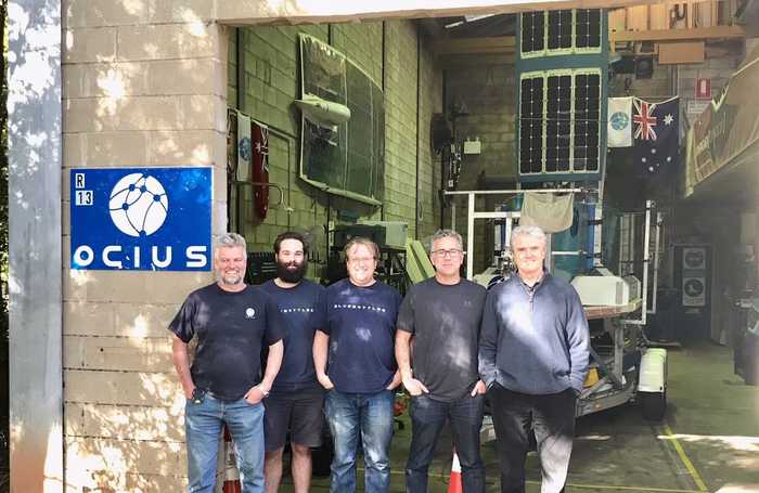 From left to right: Lloyd Breckenridge Chief Engineer, Brett Ryall Naval architect, Matt McGill Software engineer, Peter Wlodarczyk Lead Engineer, Robert Dane CEO